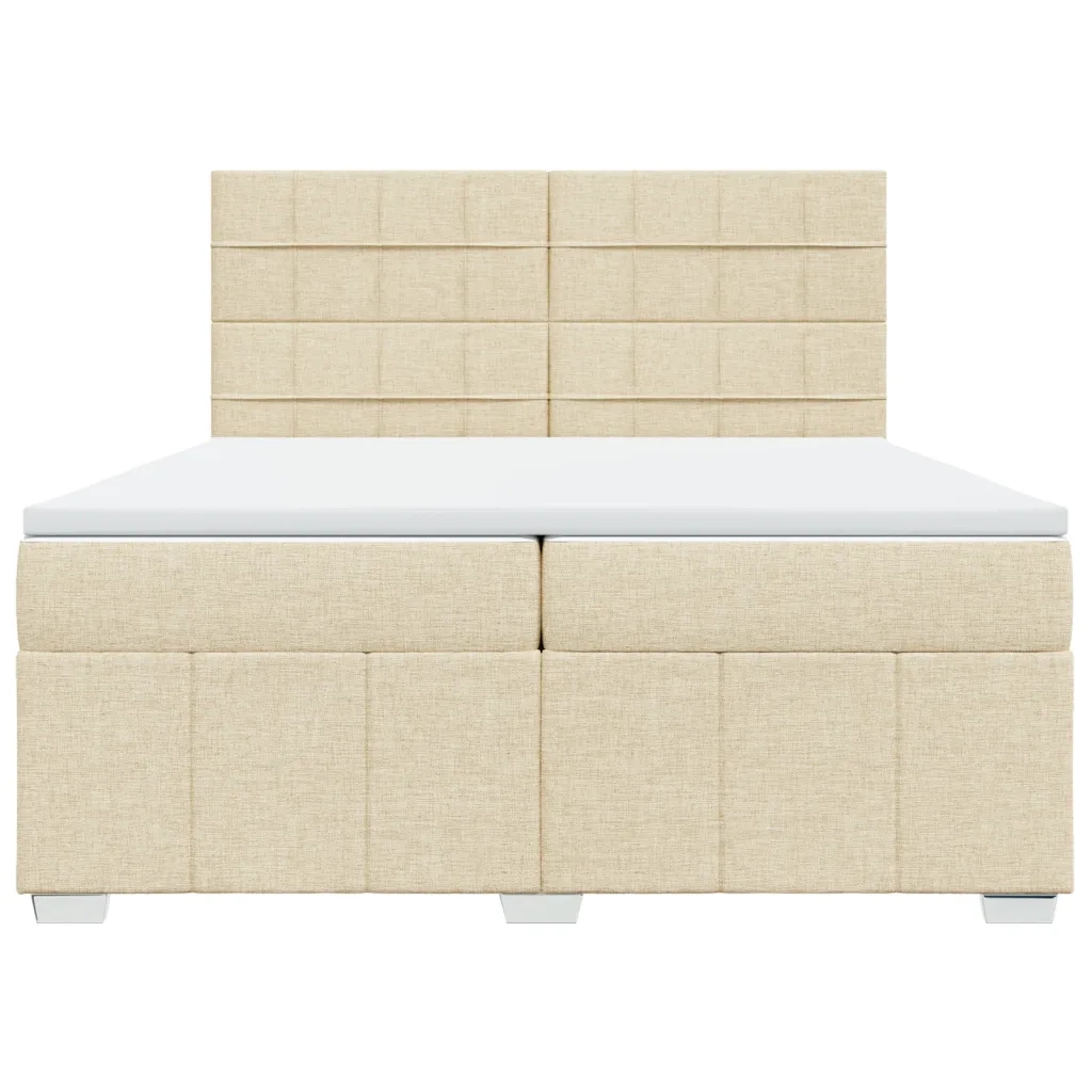 Giroletto a Molle con Materasso Crema 200x200 cm in Tessuto 3294080