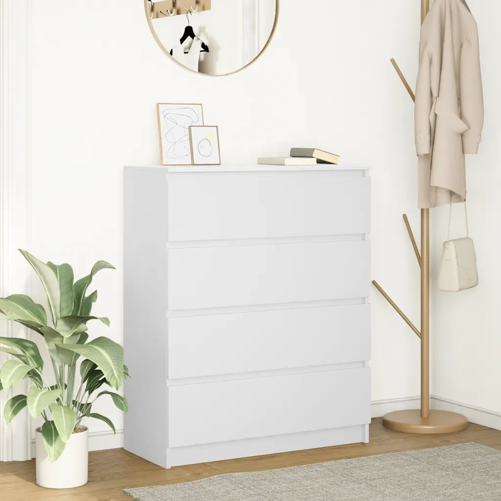 Credenza-Buffet-Armadio da cucina Bianca 80x35x99 cm in Legno Multistrato