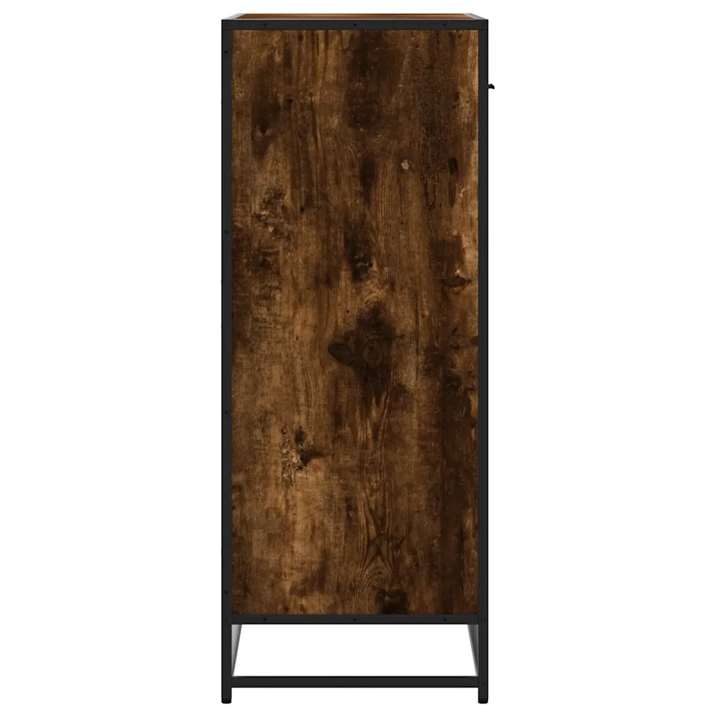 Scarpiera-Scaffale per scarpe Rovere Fumo 75x38x97,5 cm Legno Multistrato Metallo 152213