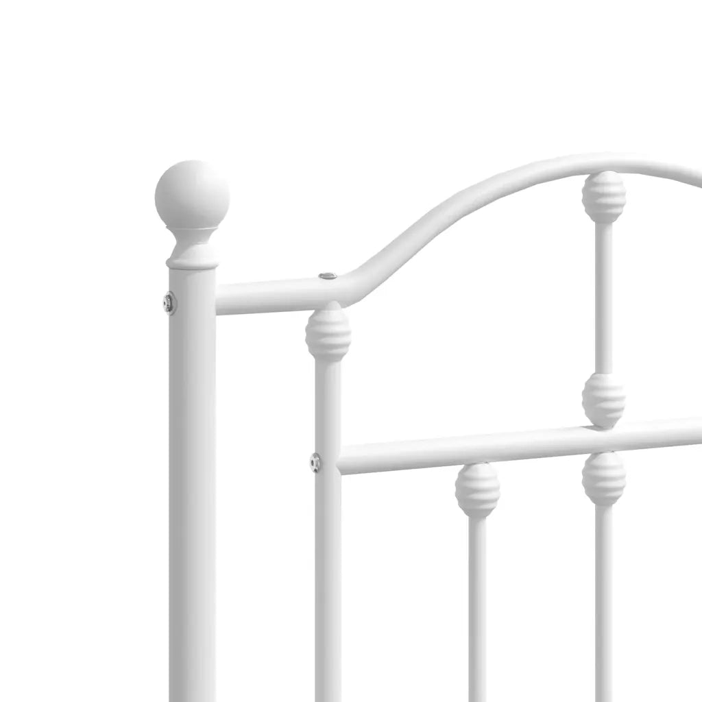 Giroletto con Testiera e Pediera-Struttura Letto Metallo Bianco 183x213 cm 345870