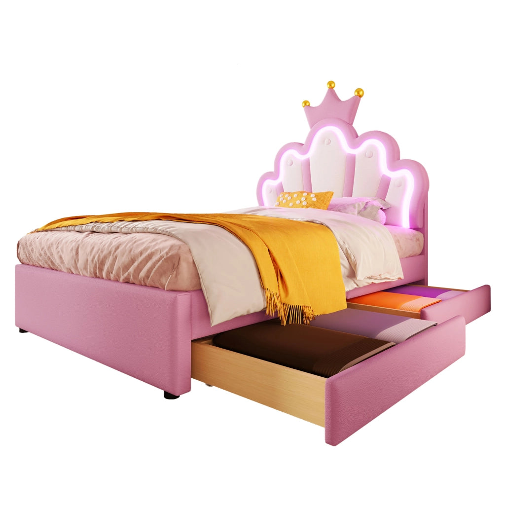 letto imbottito pu rosa 90 x 200 cm