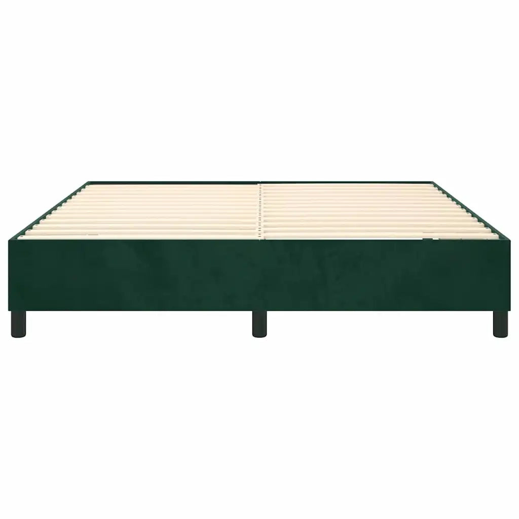 Struttura Letto a Rete a Molle-Giroletto Verde Scuro 160x200 cm in Velluto 909955
