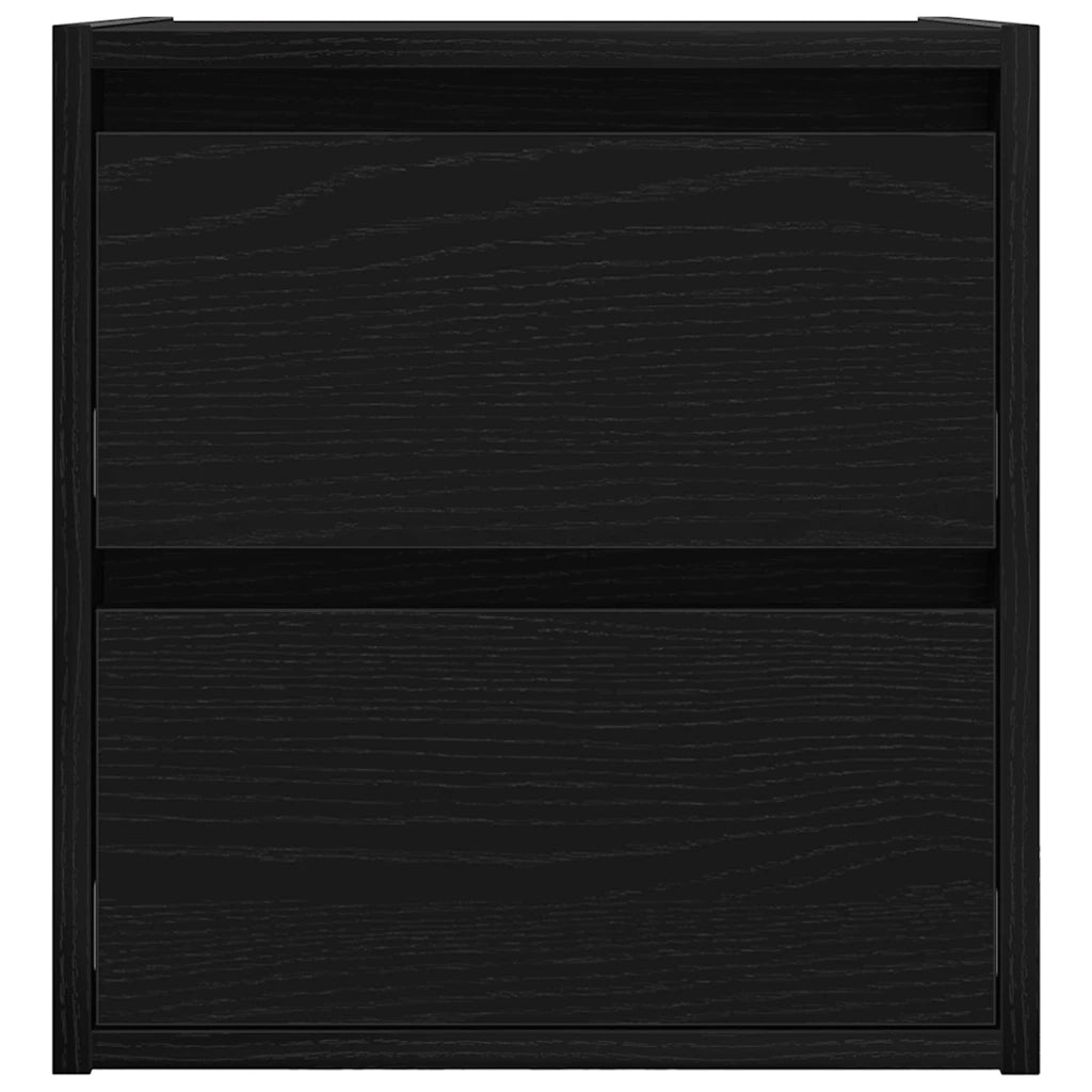 Comodino | Armadio da Notte | Mobiletto da notte a Muro Rovere Nero 38x34x40 cm
