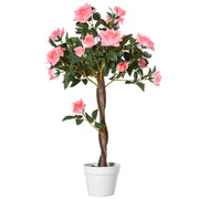 Pianta Finta di Rosa ¨C zephmum ¨C Vaso in Cemento con Muschio, Rosa, ?18x90 cm