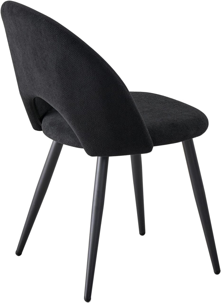 GrandCA HOME Set di 4 Sedie da Pranzo, Moderne Sedie da Cucina Imbottite con Gambe in Metallo, Adatte a Sale da Pranzo, Soggiorni e Camere da Letto - Nero