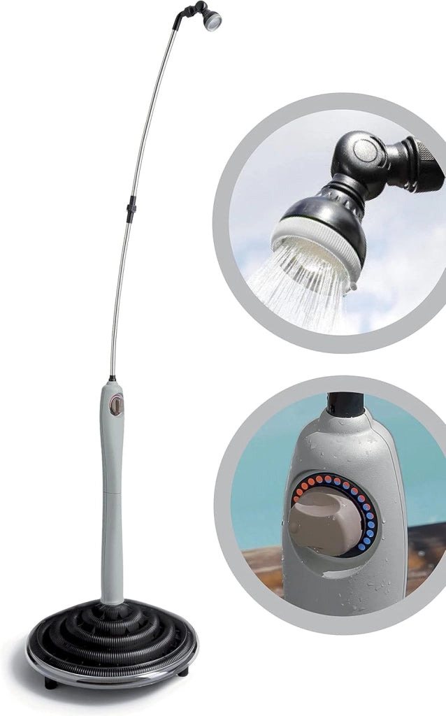 G.F. GF Garden, Doccia Solare Sunny Style, Doccia da Giardino, Piscina, per Esterno, ideale anche in Vacanza e Campeggio, con Miscelatore per acqua calda e fredda,