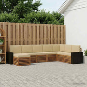 Set di divani da esterno 8 pz Naturale e Beige 3384724