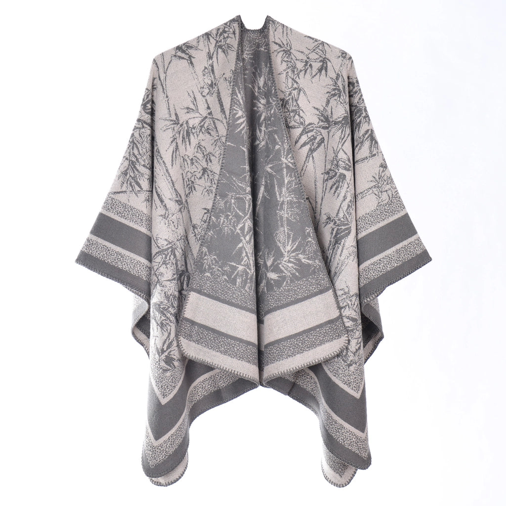 Nuovo scialle/sciarpa/scialle double-face in cashmere jacquard stampato