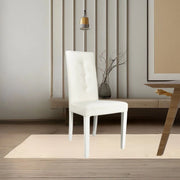 Set 2 Sedie Montecarlo 3 bottoni tessuto bianco con decoro floreale