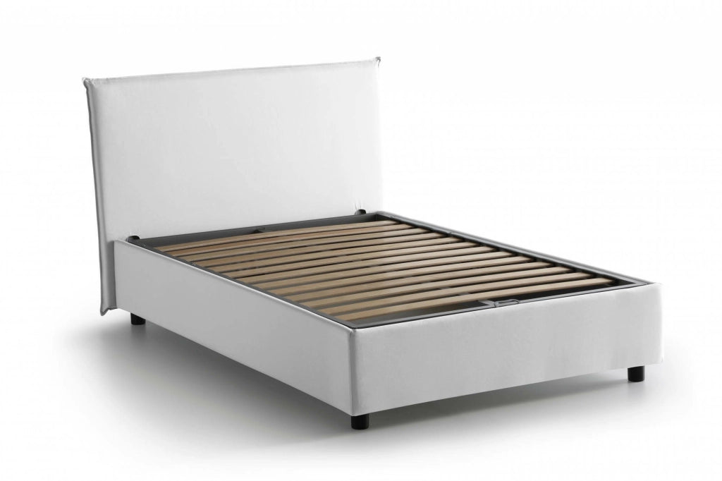 Anissa, Letto Piazza e Mezza Sfoderabile Made in Italy, Bianco