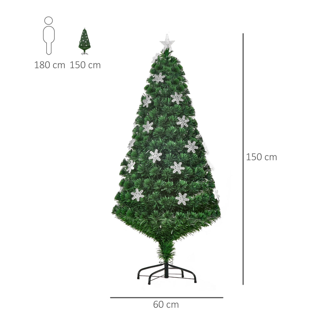 Albero di Natale Artificiale con Luci LED e Fibra Ottica ¨C zephmum ¨C 150cm