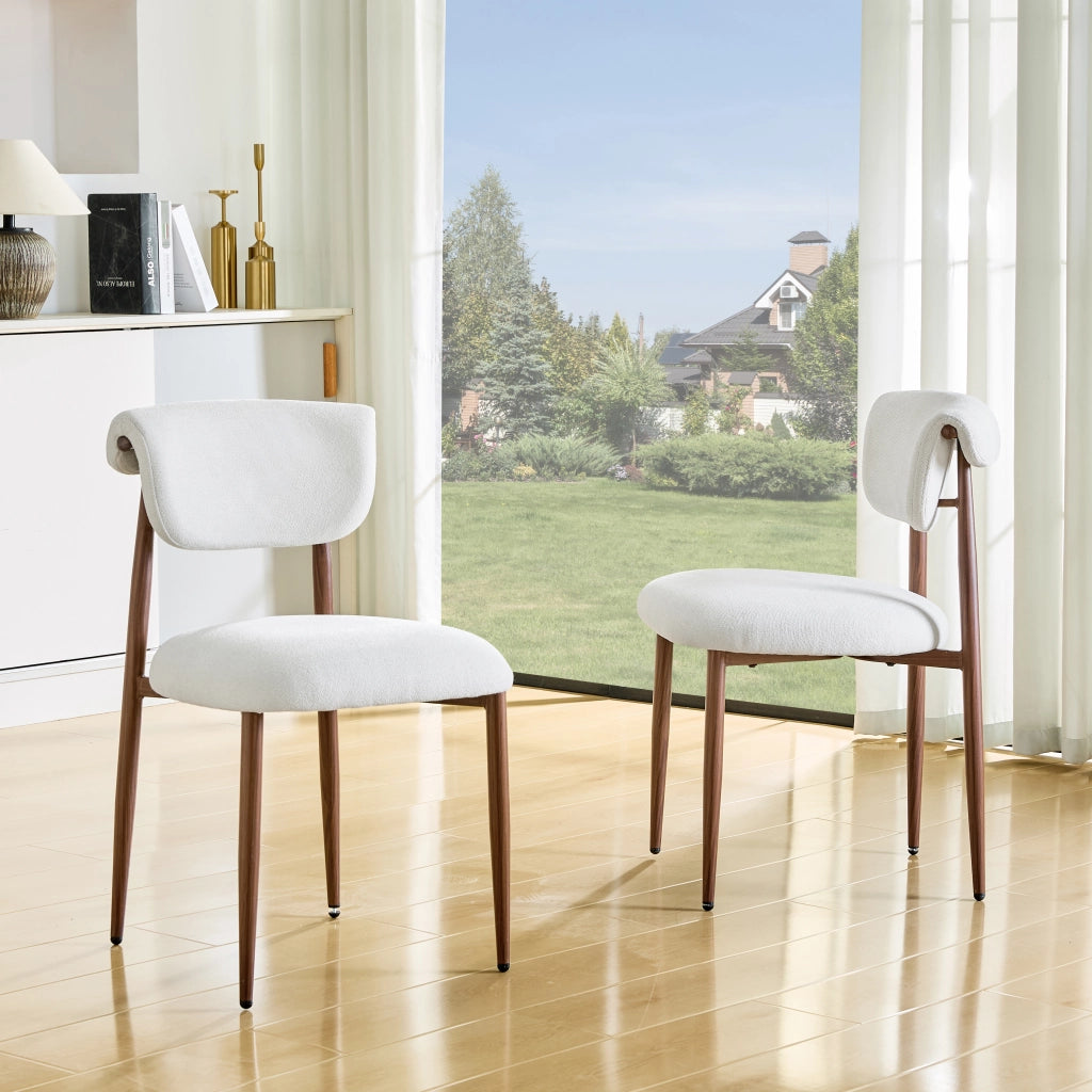 Sedia da Pranzo Imbottita Senza Braccioli con Schienale Curvo ¨C MINIMAL ¨C Tessuto