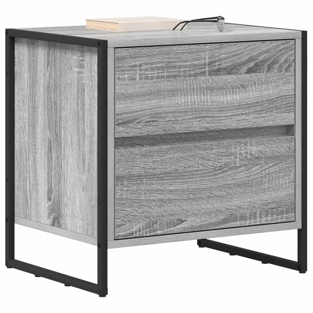 Comodino con cassetto 2 pcs Grigio Sonoma 50 x 39.5 x 50 cm