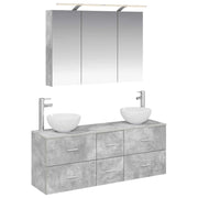 Set di mobili per il bagno 4 pcs Grigio Cemento 3406698