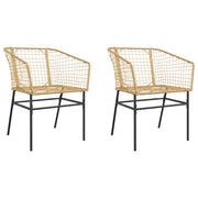 Sedie da Giardino 2 pz | Sedie da Esterno Marroni in Polyrattan