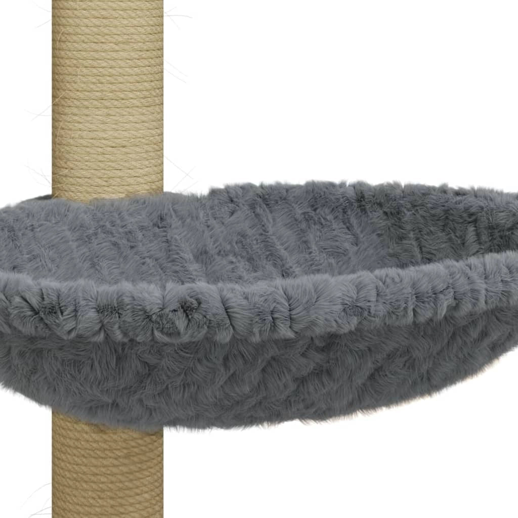 Tiragraffi per gatti torre per arrampicata giocattolo piattaforma per arrampicata con tiragraffi in sisal leggero 74 cm grigio 02_0022441