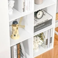 Libreria Bianca per Casa e Ufficio, Scaffale dal Design Moderno con 6 Scomparti in Legno, 91.5x29.5x61.5cm