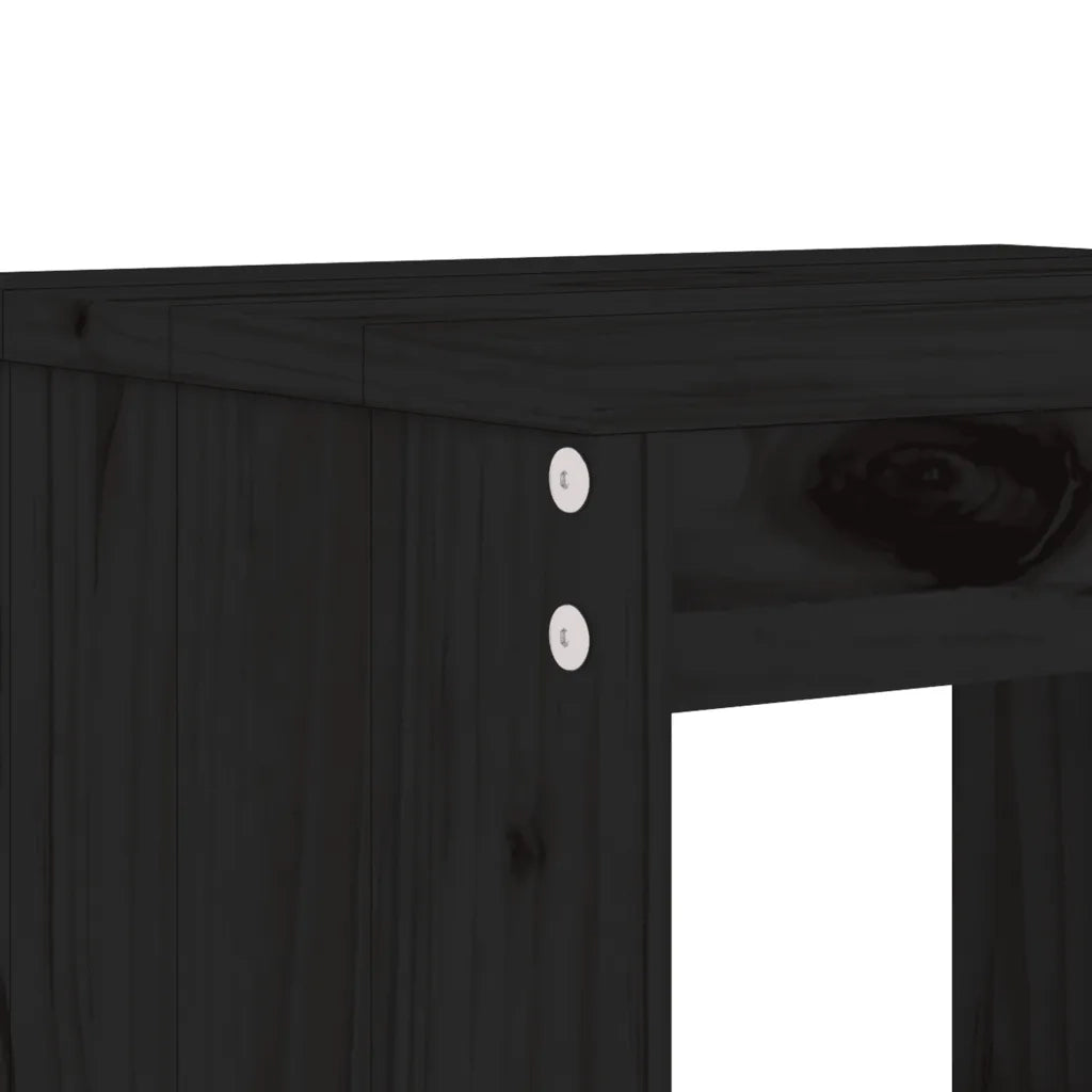 Set Bar da Giardino 5 pz Nero in Legno Massello di Pino 3157743
