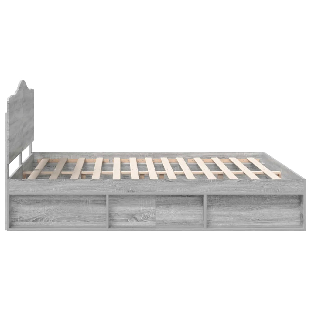 Struttura del letto Grigio Sonoma 200 x 200 cm Pino massello