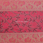 Tavolo da salotto in runner stile indiano a jacquard 6 ft - magenta e blu broccato - 72 pollici tovagliato decorativo zari a maglia - 14 pollici di larghezza decorazione etnica per feste e matrimoni