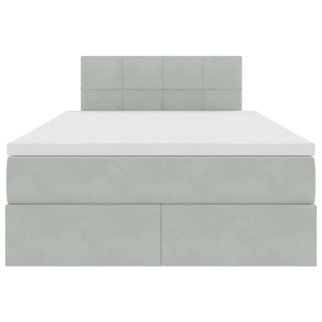 Letto con Contenitore Grigio chiaro 120 x 200 cm Velluto