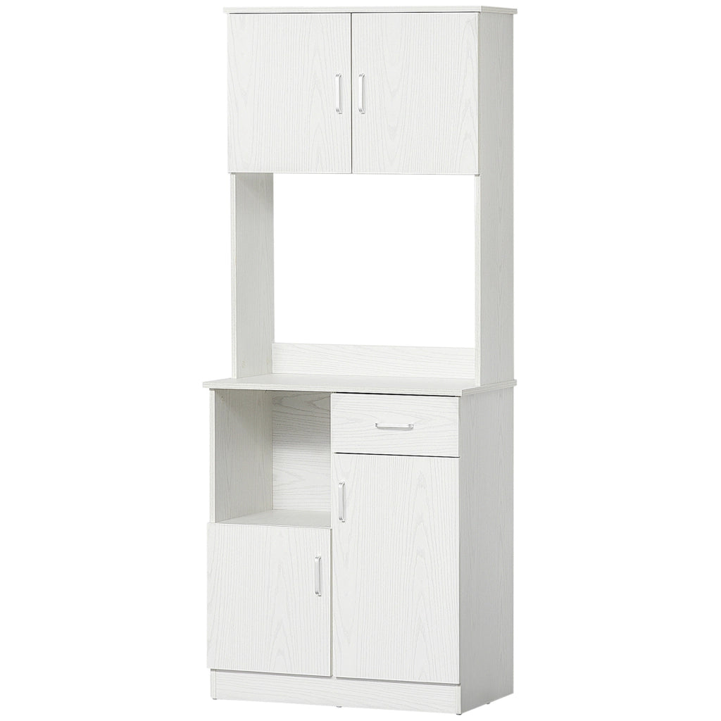 Armadio da Cucina ¨C zephmum ¨C Bianco 71x41x178 cm con Cassetto e Ripiano