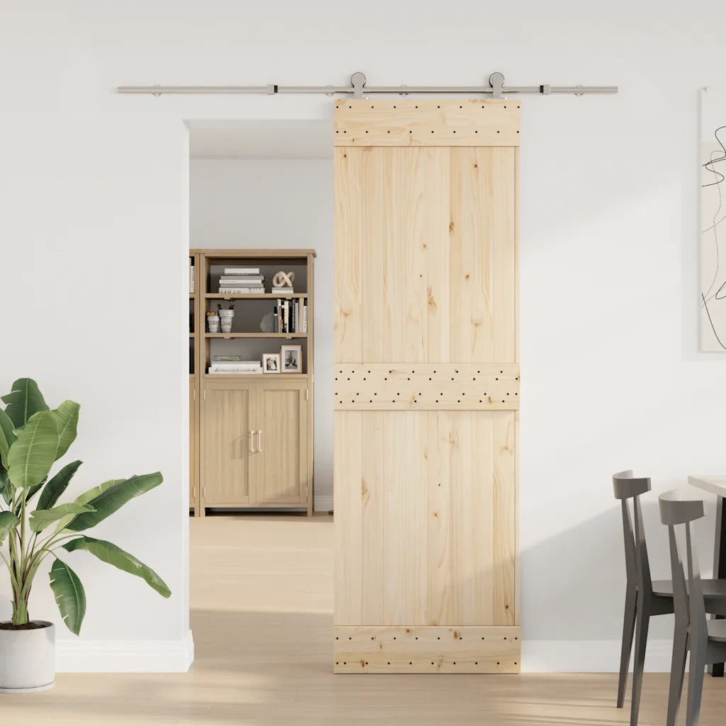 Kit Binari Porta Scorrevole 183 cm Acciaio Inossidabile Argento 4009696