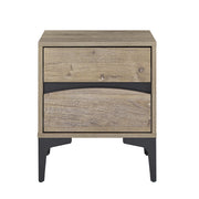 SoBuy Comodino, 2 cassetti con frontale curvo, effetto legno & gambe in metallo, Tavolino da notte moderno per camera da letto, 40×40×47 cm, naturale FBT165-N