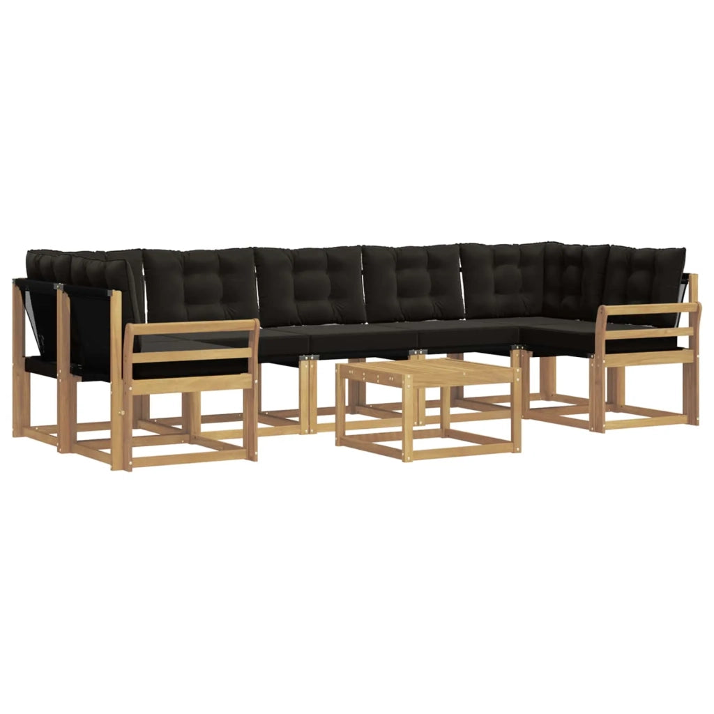 Set di divani da esterno 8 pz Bianco e Nero 3389310