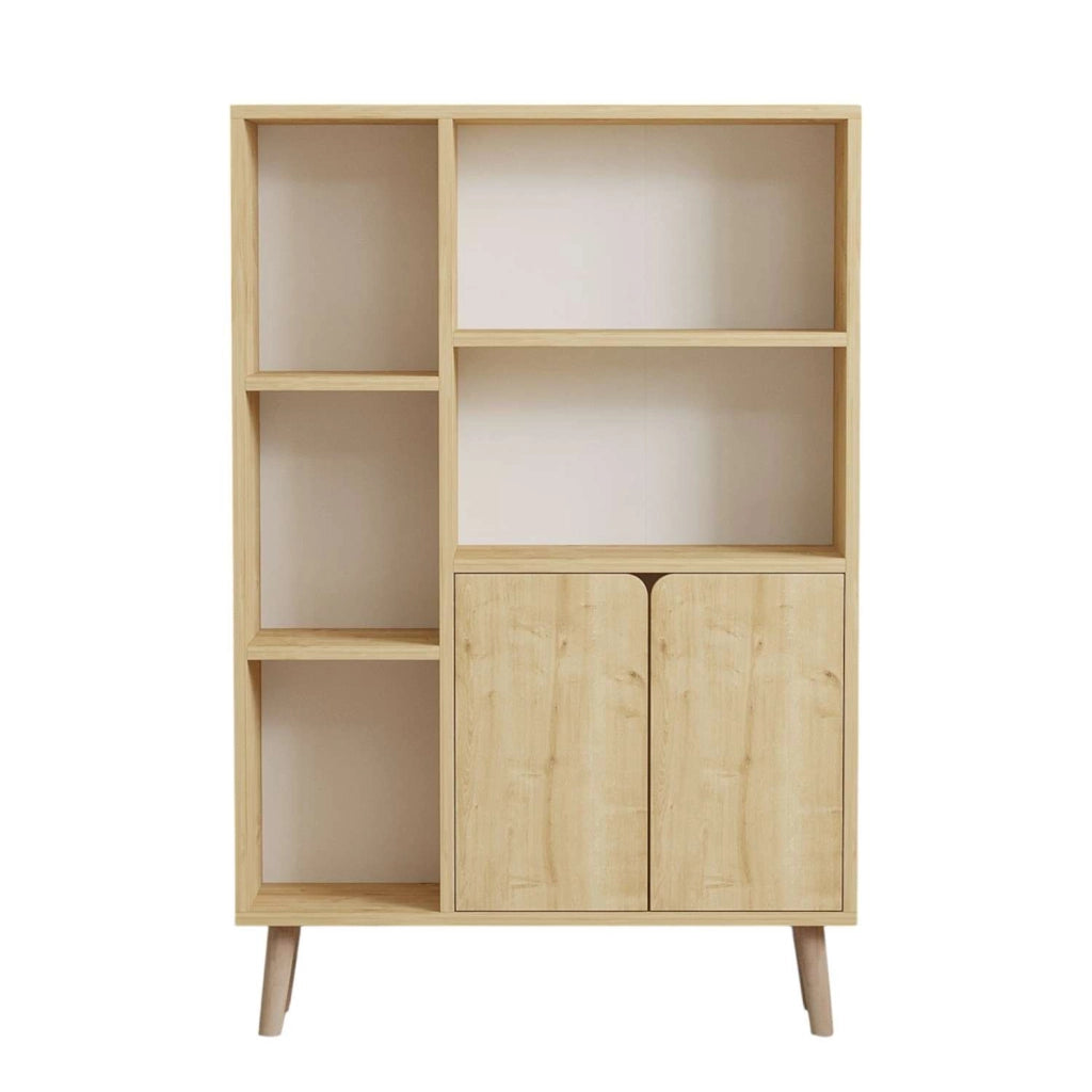 Libreria in legno "Lumo" - 80 x 24 x 120 cm - Beige