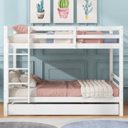 Etagenbett con letto estraibile 140x200 cm; in legno di pino e MDF; bianco