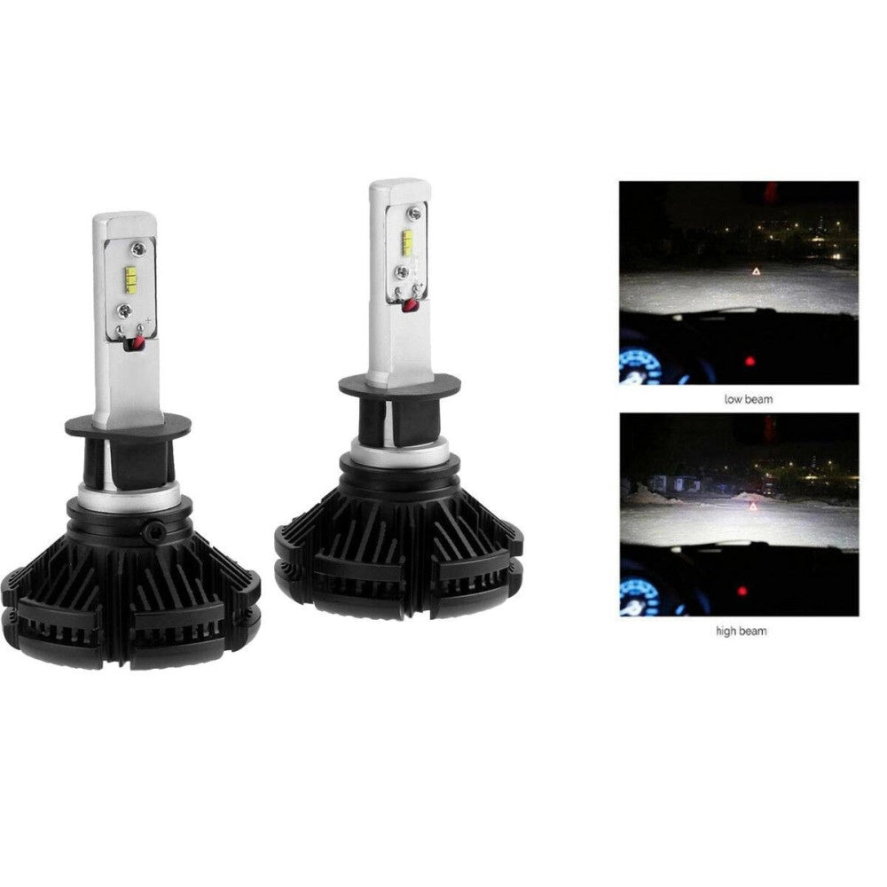Trade Shop - Coppia Lampade Led Auto Fari H1 X3 Kit Lampadine 50w 6000 Lumen Ip67 -
