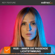 Ring light a LED Rainbow RGB da 60 W, Bi-Color, controllo tramite app, Luce ad anello per foto e video con supporto smartphone