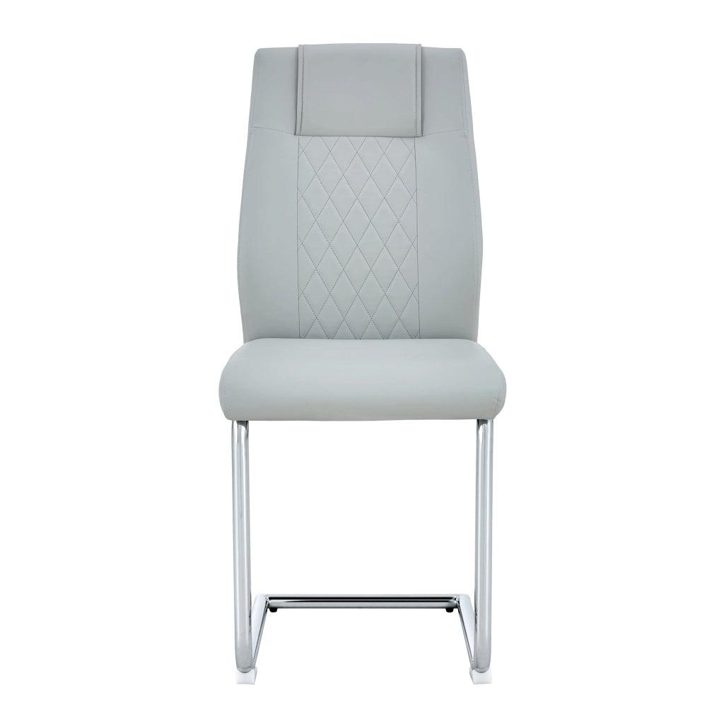 Sedie da Pranzo Scandinave in Similpelle ¨C Xylo ¨C Grigio Chiaro, Gambe in Metallo, Set 4 Pezzi