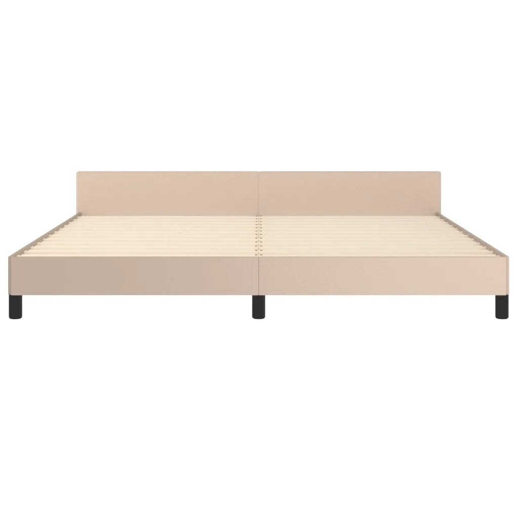 Giroletto con Testiera-Struttura Letto con testiera Cappuccino 200x200 cm in Similpelle 866871