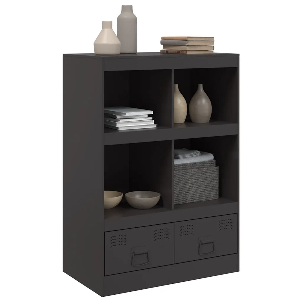 Credenza Nera 67x39x95 cm in Acciaio