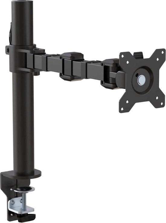 Monitor stand con altezza regolabile in acciaio nero - design ergonomico