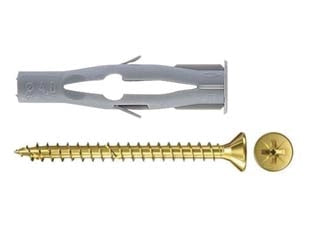 TASSELLO IN NYLON CON VITE FU-V- - ø mm.10x60 vite mm.6x80 - 25 pezzi FISCHER