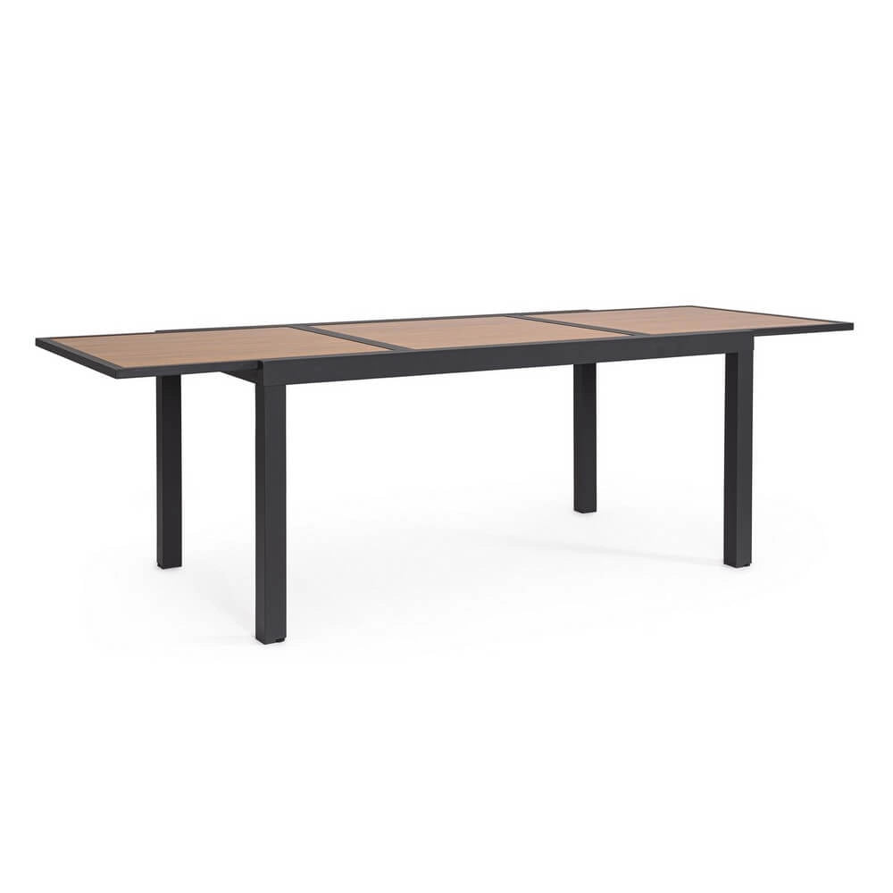 Tavolo da Giardino Allungabile in Alluminio Effetto Legno - HALVORN