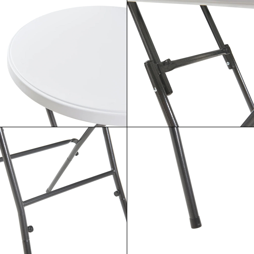 Tavolo alto pieghevole con piano rotondo 80 x 110 cm bianco 03_0011084