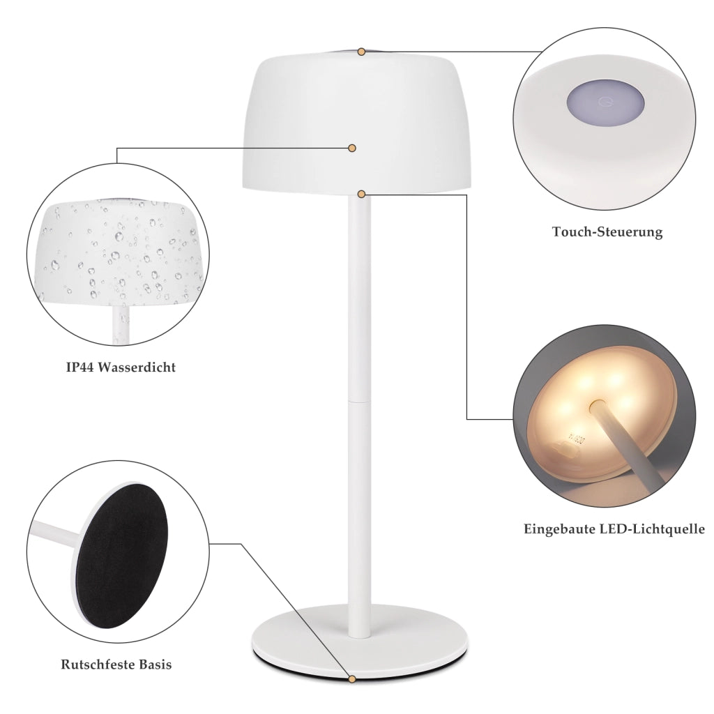 ZMH Lampada da tavolo LED set 2 pezzi wireless dimmerabile 3 temperature altezza regolabile per camera letto soggiorno