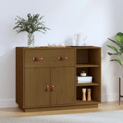 Credenza Marrone Ambra 98,5x40x75 cm in Legno Massello di Pino 820140