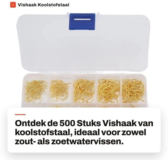 Vishaak in Acciaio di Carbonio - 500 Pezzi - Vishaak per Jig - Vishaak per Aletta - Per Acqua Salata/Acqua Dolce - Scatola di Stoccaggio - Gancio