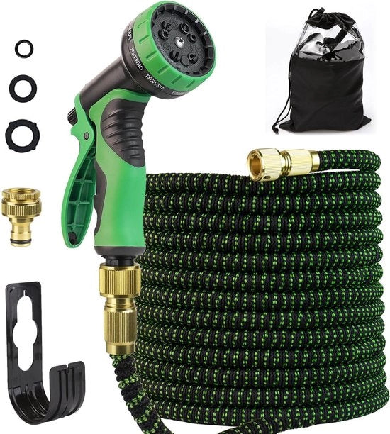 Seringa estensibile per giardino - 3/4 pollici 1/2 pollici - accessori tubi di connessione - 10 maniglie - flessibile - irrigazione di piante orticole - 15 m