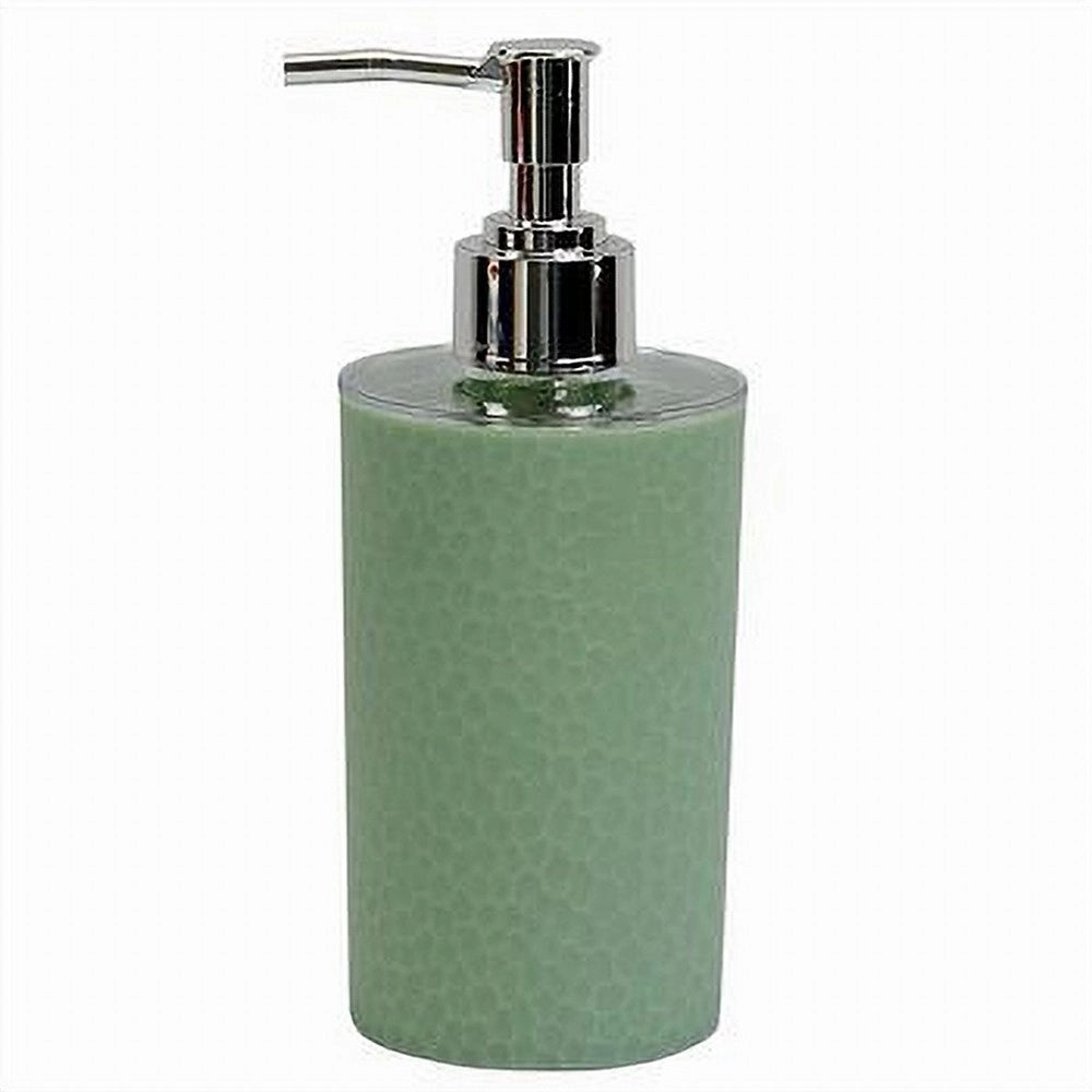 Trade Shop - Dispenser Sapone Liquido Lavandino Verde Lavorato Accessorio Arredo Bagno 79785 -