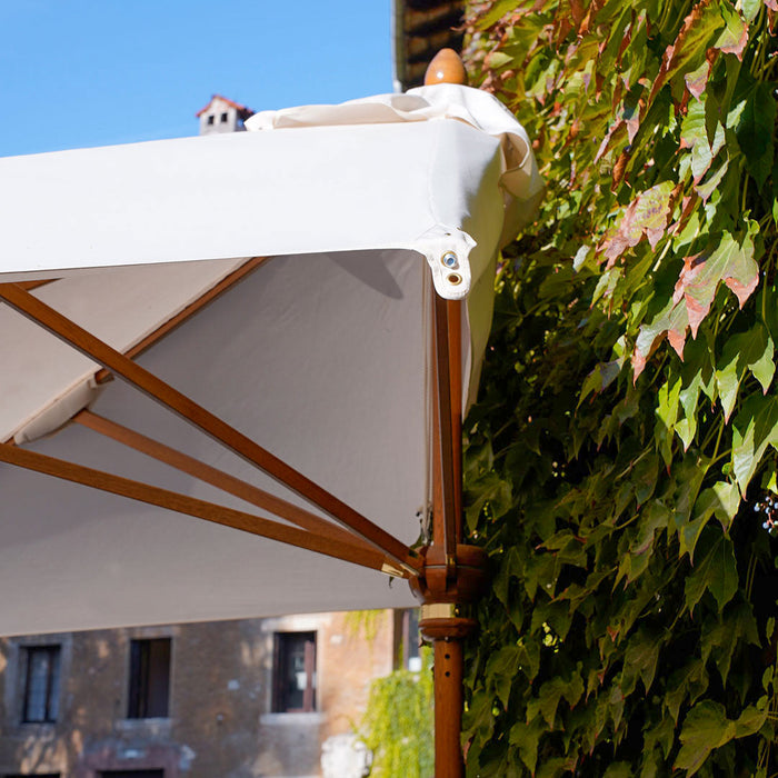 Mezzo Ombrellone da Giardino 1,5x4m Palo in Legno Ecrù