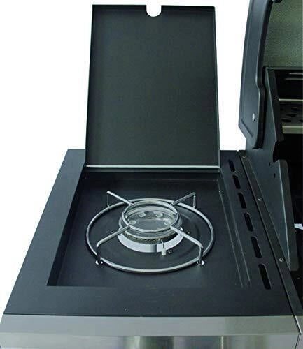 Sandrigarden BRASILE Barbecue a gas 4 fuochi + 1 fornello 16 kW Griglie in ghisa Acciaio Inox (130x54x110 cm) colore Acciaio Inox
