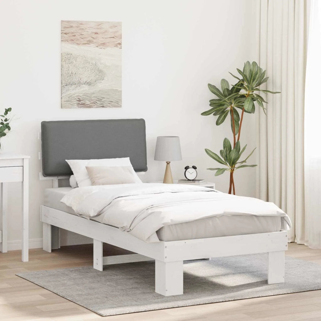 Letto con Testiera Rivestita Grigio chiaro 100 x 200 cm 877303