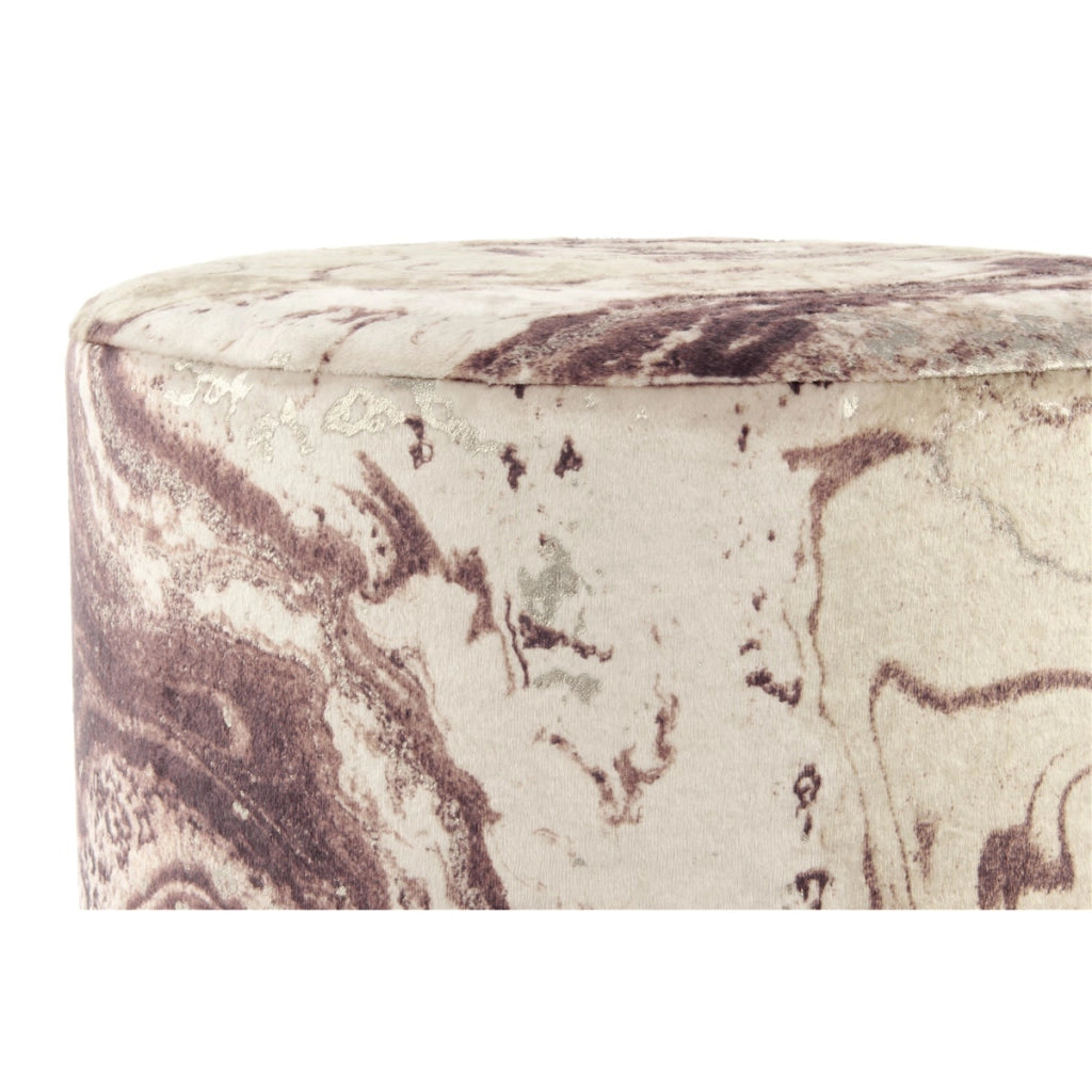Pouf Gipsy Bronze in velluto con base dorata