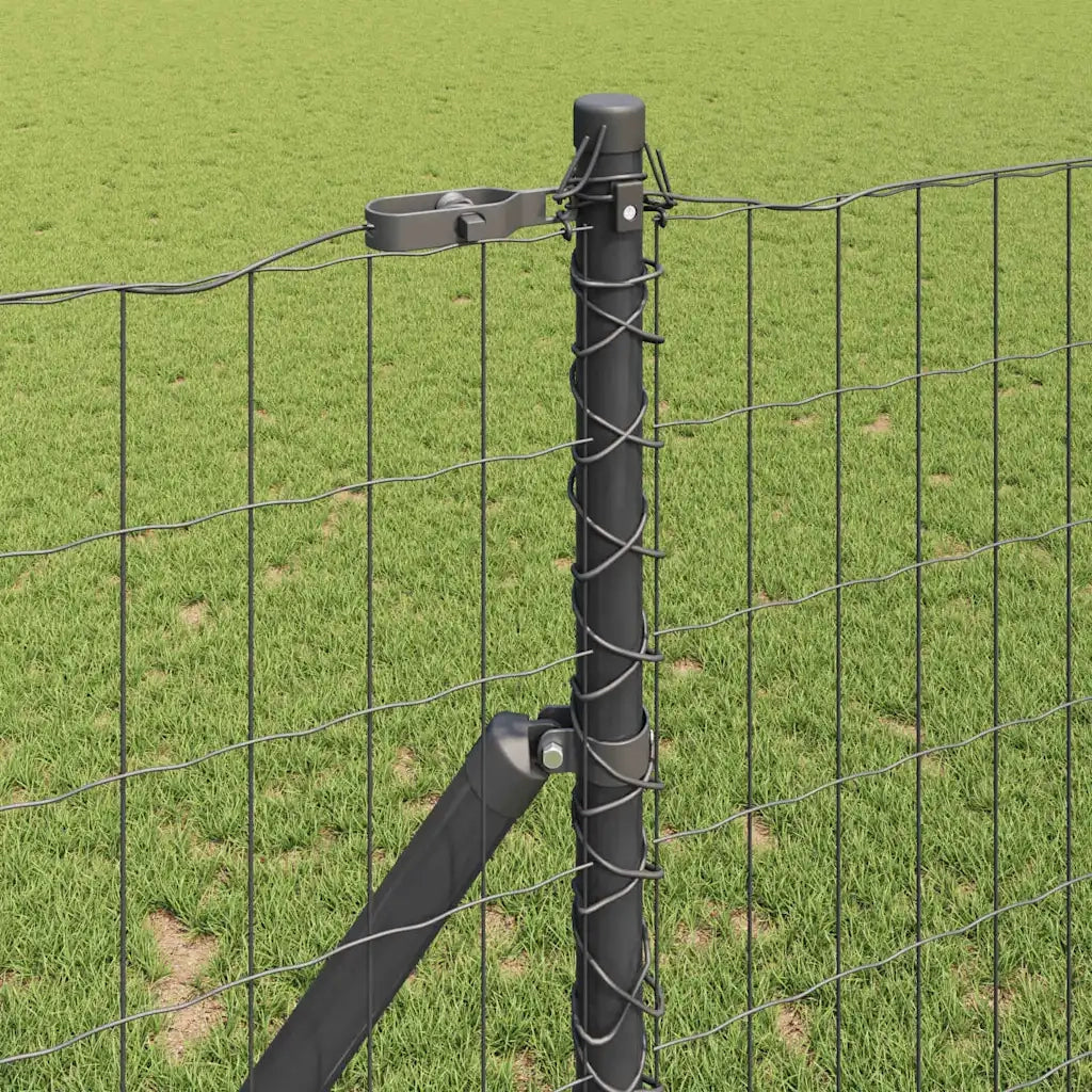 Recinzione con Posto Grigio 1,2 x 25 m Acciaio e PVC
